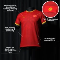 Kyrgyzstan Heritage Custom Football Jersey -World of Sportswear KyrgyzstanCustomFootballJerseySpot