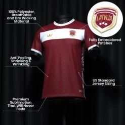 Latvia Heritage Custom Football Jersey -World of Sportswear LatviaCustomFootballJersey