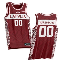Latvia Heritage Custom Basketball Jersey