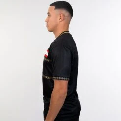 Lebanon Heritage Custom Football Jersey 22 Lebanon Heritage Custom Football Jersey -World of Sportswear LebanonBlackCustomFootballJersey