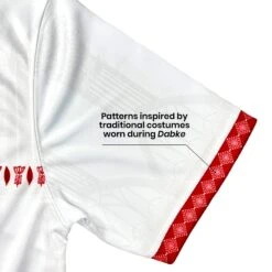 Lebanon Heritage Custom Football Jersey 39 Lebanon Heritage Custom Football Jersey -World of Sportswear LebanonWhiteCustomFootballJerseyCloseupDetail3