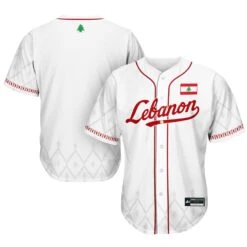 Lebanon 'Taree' Custom Baseball Jersey -World of Sportswear Lebanon Taree Custom Baseball Jersey White