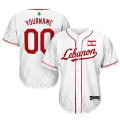 Lebanon 'Taree' Custom Baseball Jersey -World of Sportswear Lebanon Taree Custom Baseball Jersey White Custom