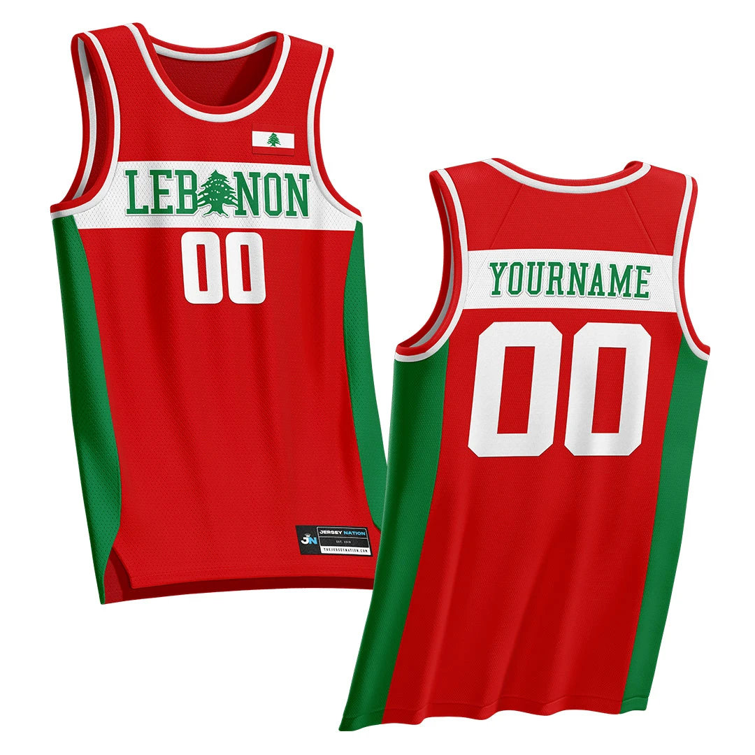 Lebanon Heritage Custom Basketball Jersey 1 Lebanon Heritage Custom Basketball Jersey