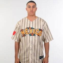 Mexico Guadalupe Baseball Jersey -World of Sportswear MexicoGuadalupeBeigeJersey