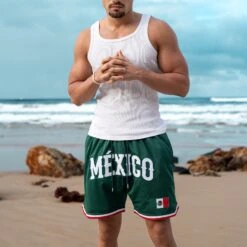 Mexico Heritage Basketball Shorts 23 Mexico Heritage Basketball Shorts -World of Sportswear Mexico Basketball Shorts Green 8