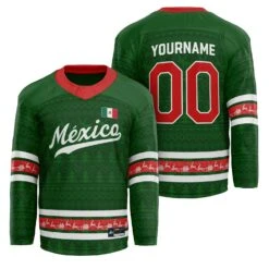 Mexico Christmas Custom Hockey Jersey