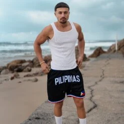 Philippines Heritage Basketball Shorts 32 Philippines Heritage Basketball Shorts -World of Sportswear Philippines Basketball Shorts Black 5