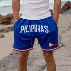 Philippines Heritage Basketball Shorts 24 Philippines Heritage Basketball Shorts -World of Sportswear Philippines Basketball Shorts Blue 2