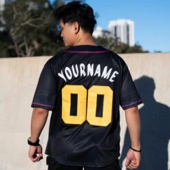 Philippines Heritage Custom Baseball Jersey -World of Sportswear Philippines Heritage Black Custom Baseball Jersey Model Back