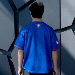 Philippines 'Sampaguita' Baseball Jersey -World of Sportswear Philippines Sampaguita Blue Baseball Jersey Model Sublimated Back