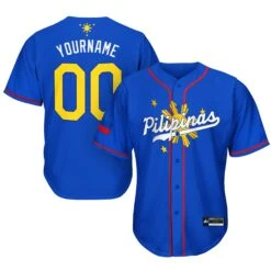 Philippines 'Three Stars & A Sun' Baseball Jersey -World of Sportswear Philippines Three Stars a Sun Baseball Jersey Customized
