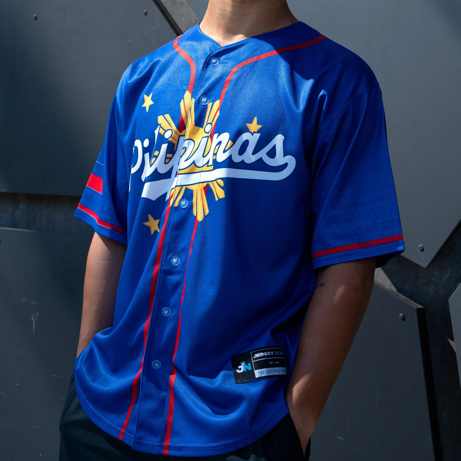 Philippines 'Three Stars & A Sun' Baseball Jersey - Image 4