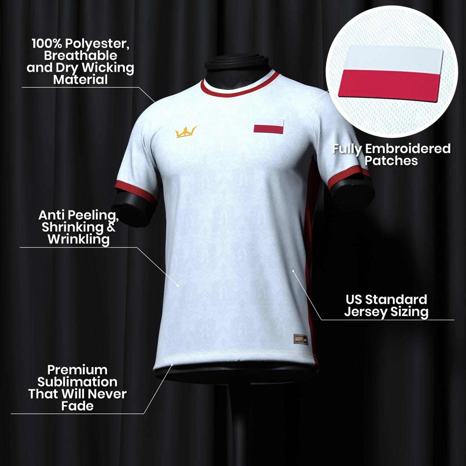 Poland Heritage Custom Football Jersey 6 Poland Heritage Custom Football Jersey - Image 6