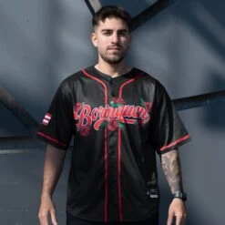 Puerto Rico 'Flor De Maga' Baseball Jersey 22 Puerto Rico 'Flor De Maga' Baseball Jersey -World of Sportswear PuertoRico FlordeMaga BlackBaseballJersey2