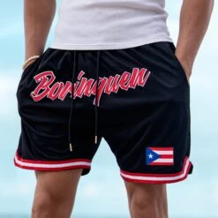 Puerto Rico 'Borinquen' Heritage Basketball Shorts 30 Puerto Rico 'Borinquen' Heritage Basketball Shorts -World of Sportswear Puerto Rico Borinquen Basketball Shorts Black 3