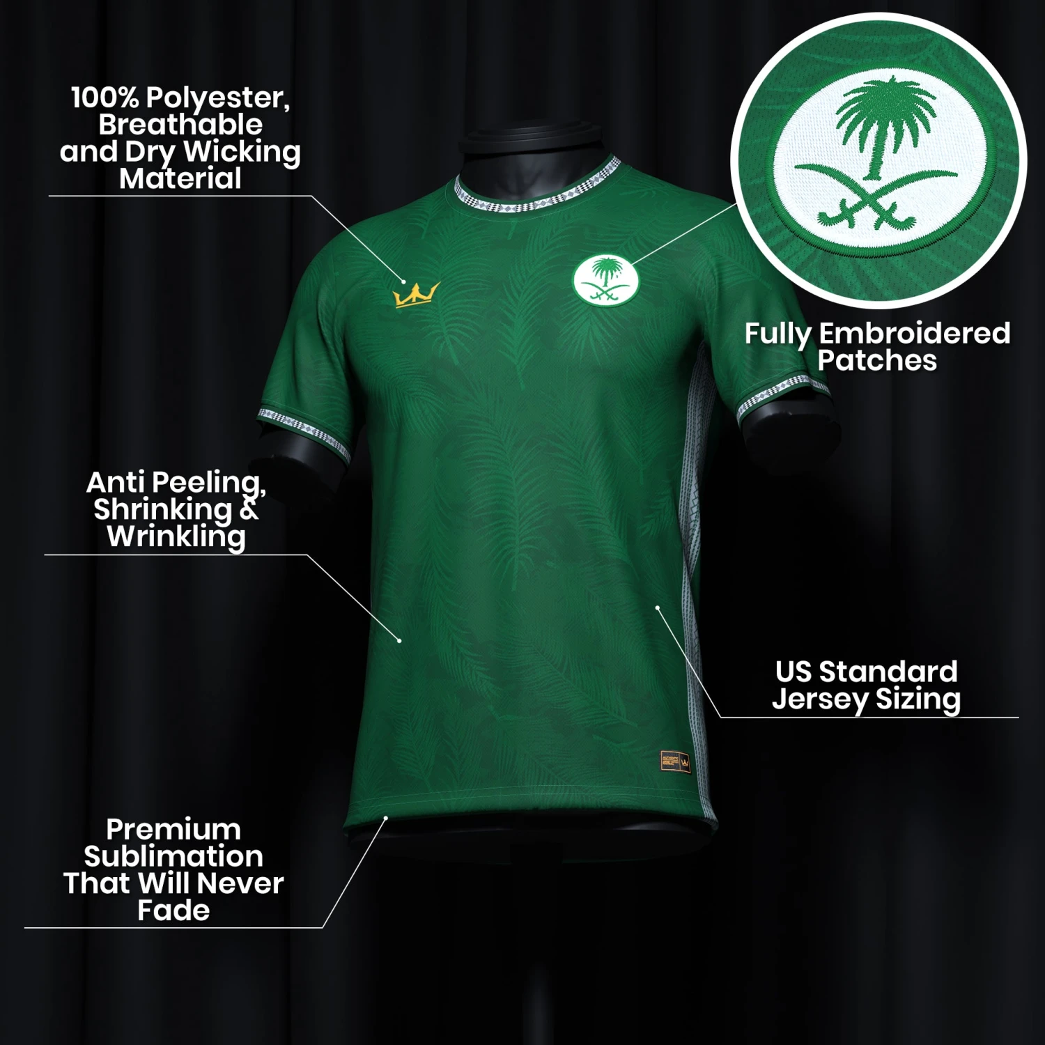 Saudi Arabia Heritage Custom Football Jersey 6 Saudi Arabia Heritage Custom Football Jersey - Image 6