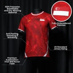 Singapore Heritage Custom Football Jersey 11 Singapore Heritage Custom Football Jersey -World of Sportswear SingaporeCustomFootballJerseySpot