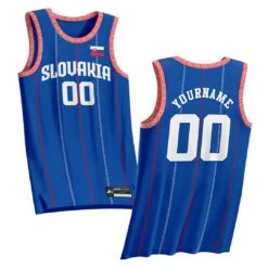 Slovakia Heritage Custom Basketball Jersey