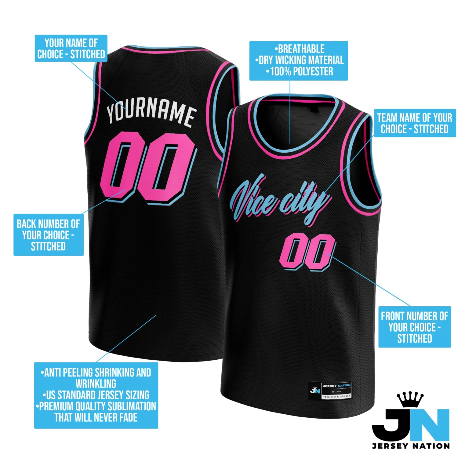 Vice City Basketball Jersey 5 Vice City Basketball Jersey - Image 5