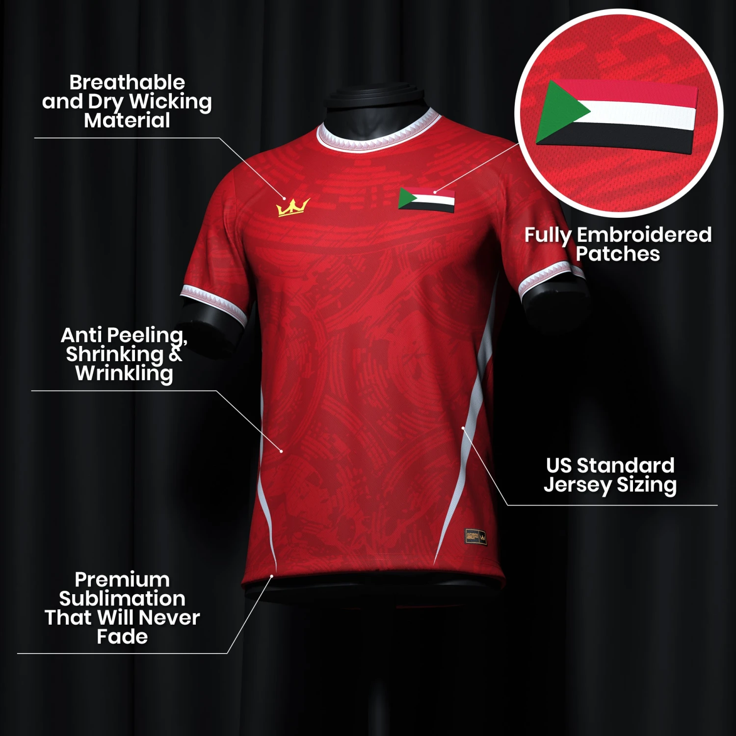 Sudan Heritage Custom Football Jersey 8 Sudan Heritage Custom Football Jersey - Image 8