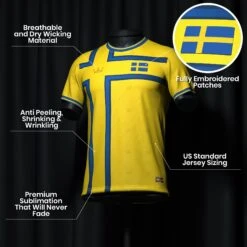 Sweden Heritage Custom Football Jersey -World of Sportswear SwedenHeritageCustomFootballJersey
