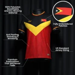Timor-Leste Heritage Custom Football Jersey -World of Sportswear Timor LesteCustomFootballJerseySpot