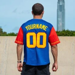 Venezuela Heritage Custom Baseball Jersey -World of Sportswear Venezuela Custom Baseball Jersey closeup