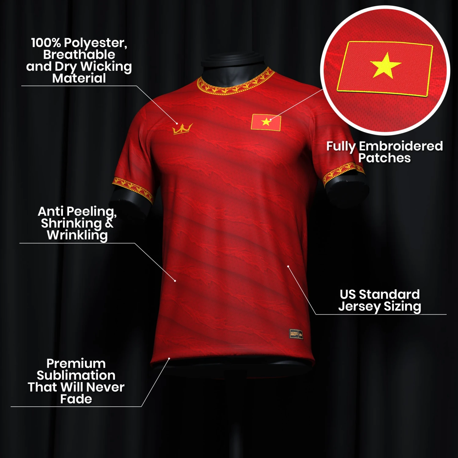 Vietnam Heritage Custom Football Jersey 4 Vietnam Heritage Custom Football Jersey - Image 4
