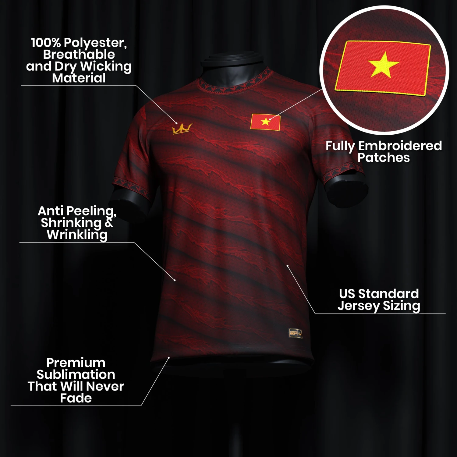 Vietnam Heritage Custom Football Jersey 10 Vietnam Heritage Custom Football Jersey - Image 10