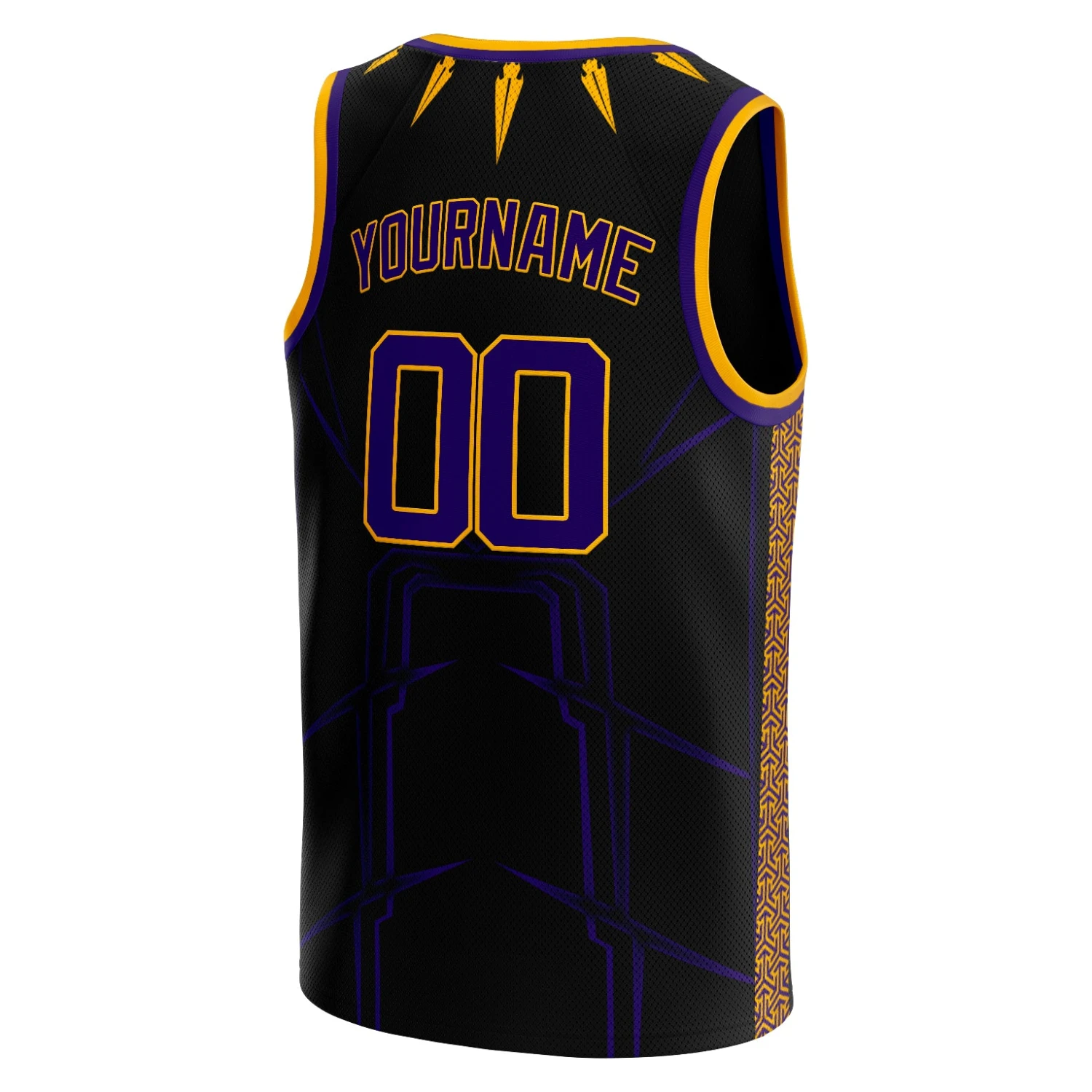 Black Purple-Gold Custom Basketball Jersey 3 Black Purple-Gold Custom Basketball Jersey - Image 3