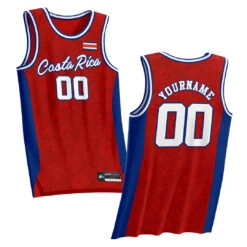 Costa Rica Heritage Custom Basketball Jersey