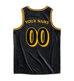 Black-Gold Snakeskin Custom Basketball Jersey -World of Sportswear image