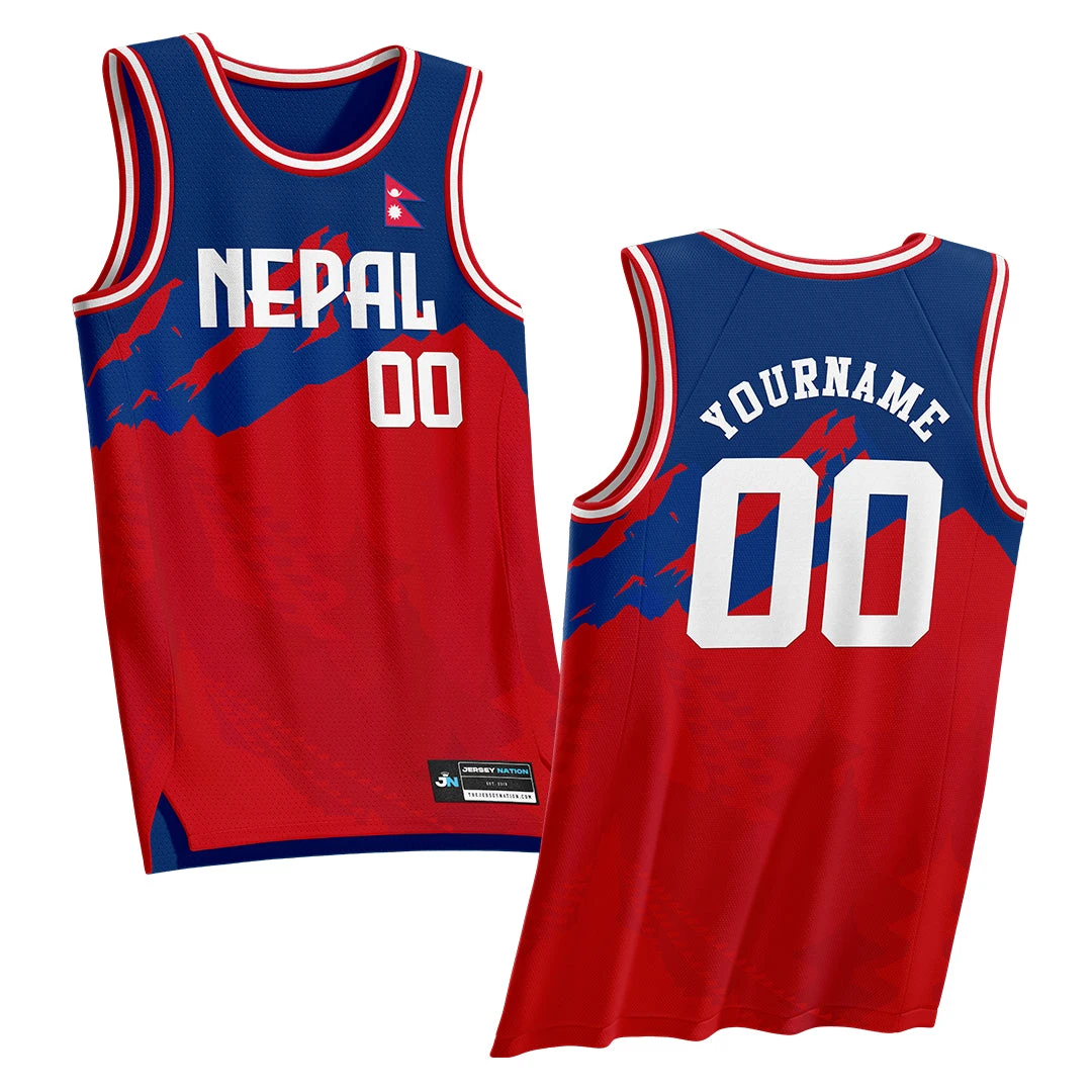 Nepal Heritage Custom Basketball Jersey 1 Nepal Heritage Custom Basketball Jersey