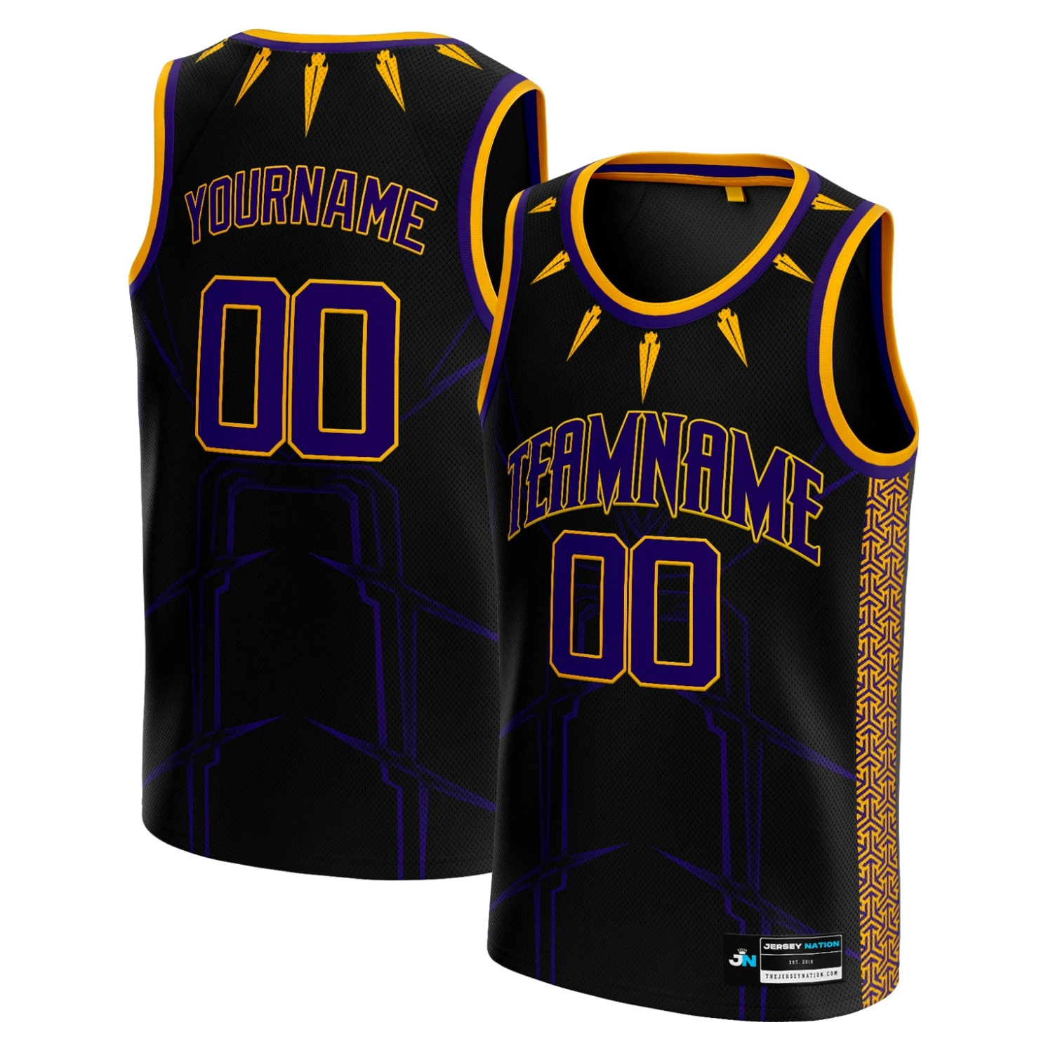 Black Purple-Gold Custom Basketball Jersey 1 Black Purple-Gold Custom Basketball Jersey