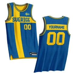 Sweden Heritage Custom Basketball Jersey