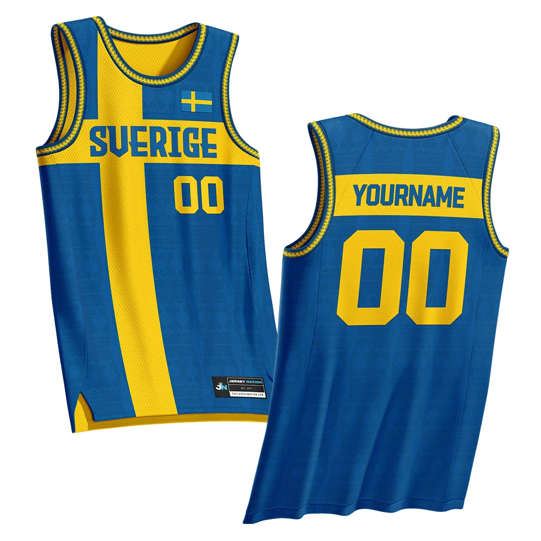 Sweden Heritage Custom Basketball Jersey 1 Sweden Heritage Custom Basketball Jersey